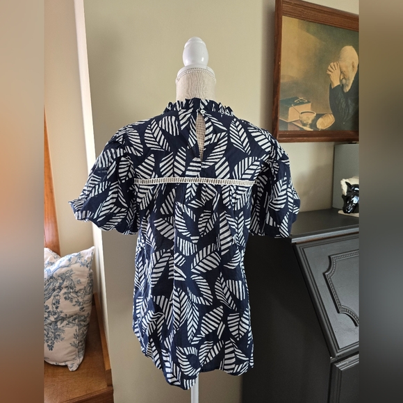 New JODIFL enchanted palm top in navy blue size M womens cotton - Picture 4 of 9